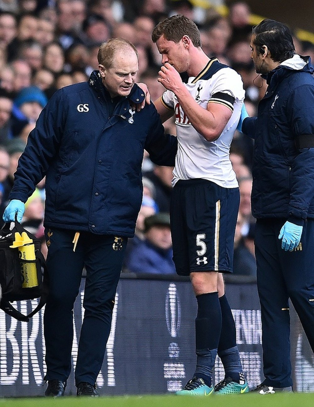 Vertonghen picked up the injury in Saturday's match. AFP
