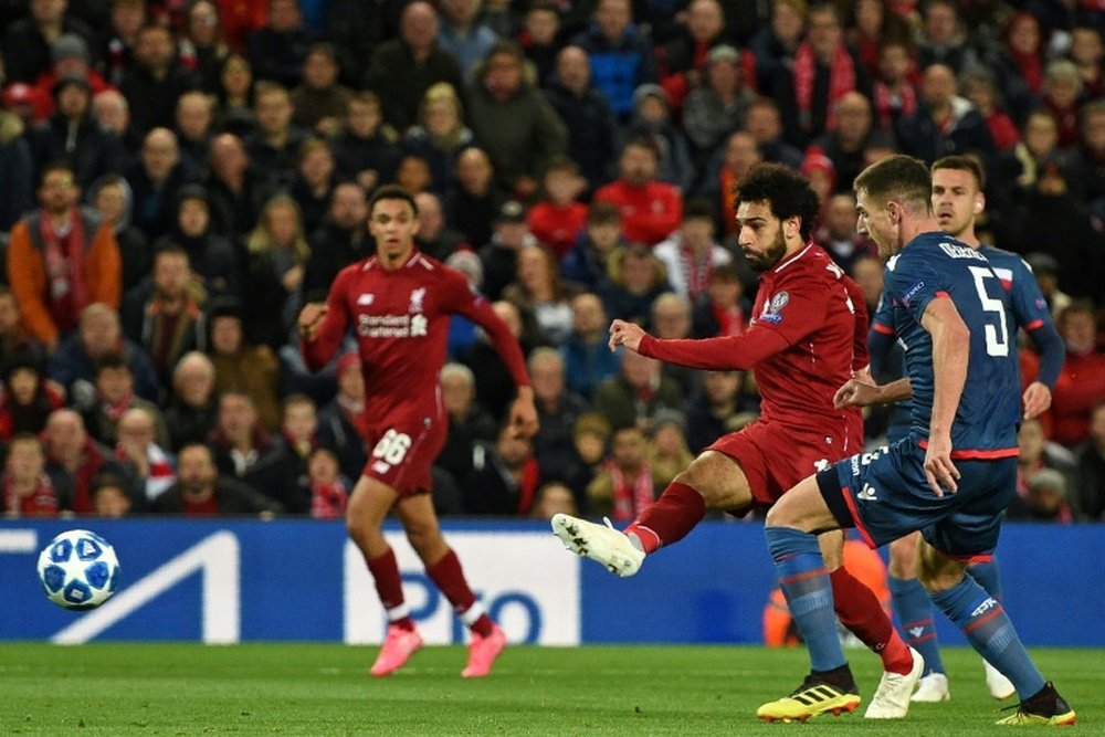 Salah didn't heavily celebrate either of his goals. AFP