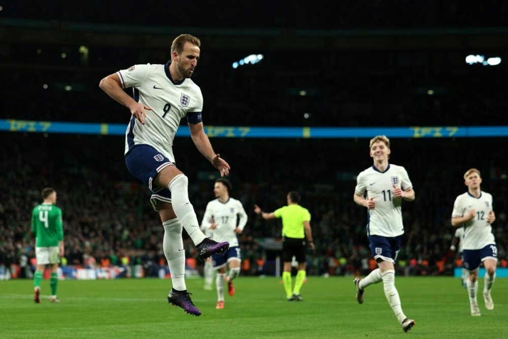 Harry Kane is aiming to reach 100 goals for England. AFP