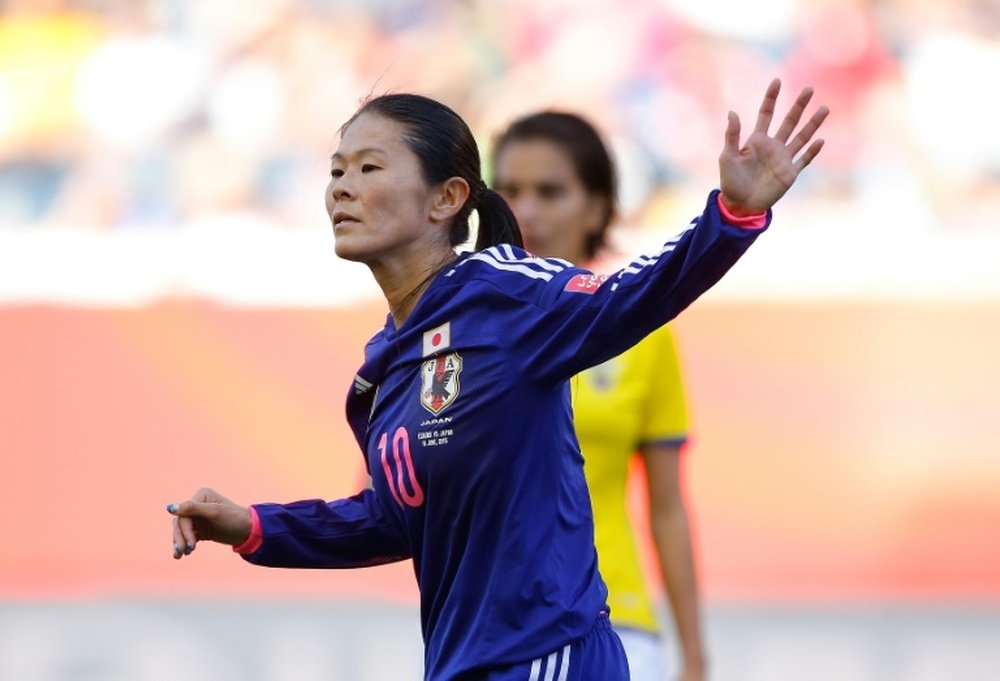 Homare Sawa, pictured on June 16, 2015, scored 83 goals in 205 appearances for Japan in an career that extended over six World Cups including Japans 2011 victory