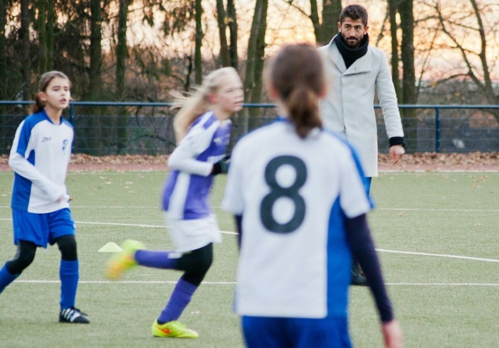 Kerem Demirbay referees on December 5, 2015 in Haan during the D-youth girls football match SSVg 06 Haan against Blau-Weiss Langenberg