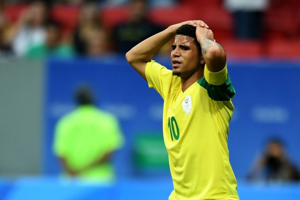 Keagan Dolly reacts during the Rio 2016 Olympic Games First Round Group A mens football match