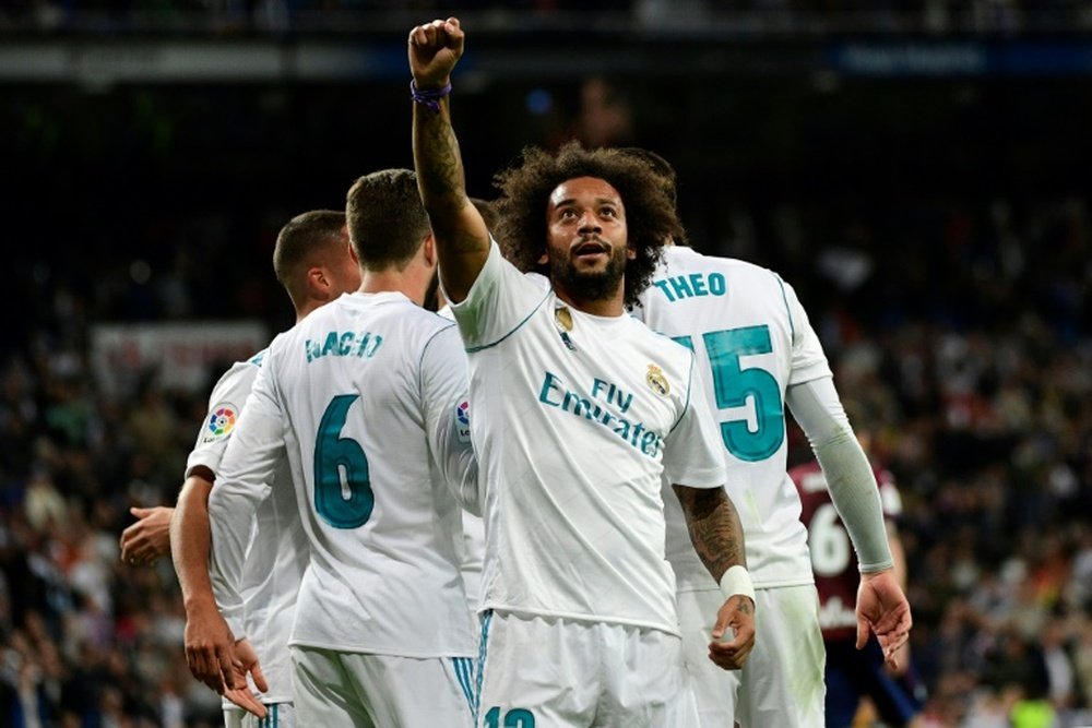 Marcelo scored his side's third goal in their 3-0 victory over Eibar. AFP