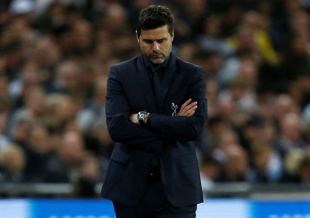 Tottenham manager Mauricio Pochettino pictured as Spurs lost to Man City. AFP
