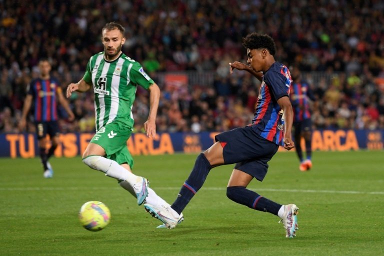 Lamine Yamal, a nova joia do Barcelona. AFP