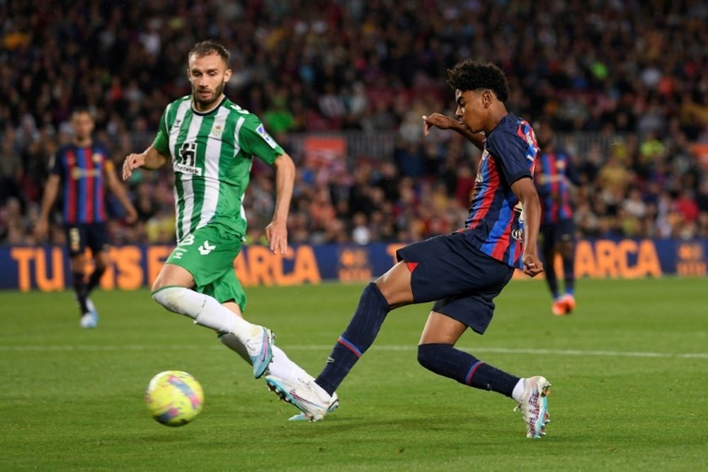 Lamine Yamal, a nova joia do Barcelona. AFP