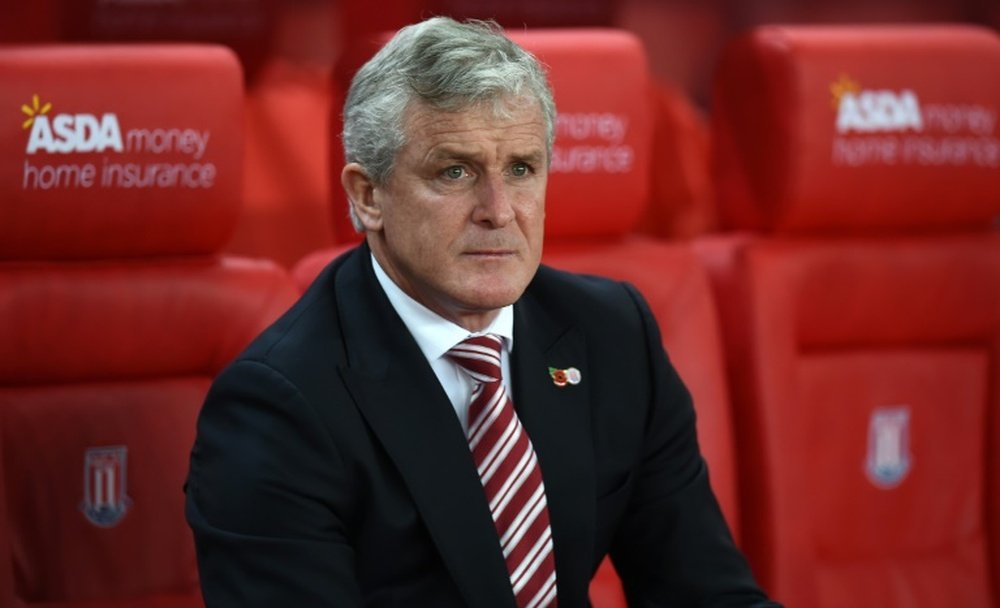Stoke City's manager Mark Hughes, pictured on November 7, 2015, who won the Premier League twice and the FA Cup three times in his two spells at Manchester United, suggested there is no guarantee the team will recapture their former glories soon