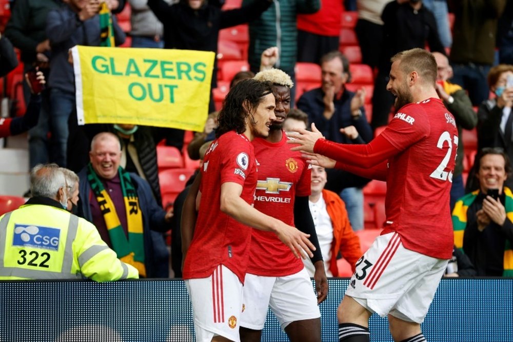 El Fulham frustra a Cavani y a la vuelta del público a Old Trafford. AFP