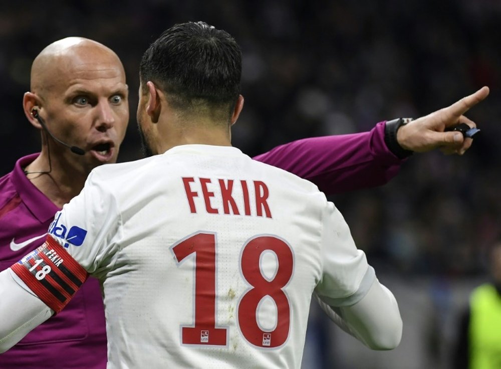 Fekir was convinced he should have had a penalty in the second half. AFP