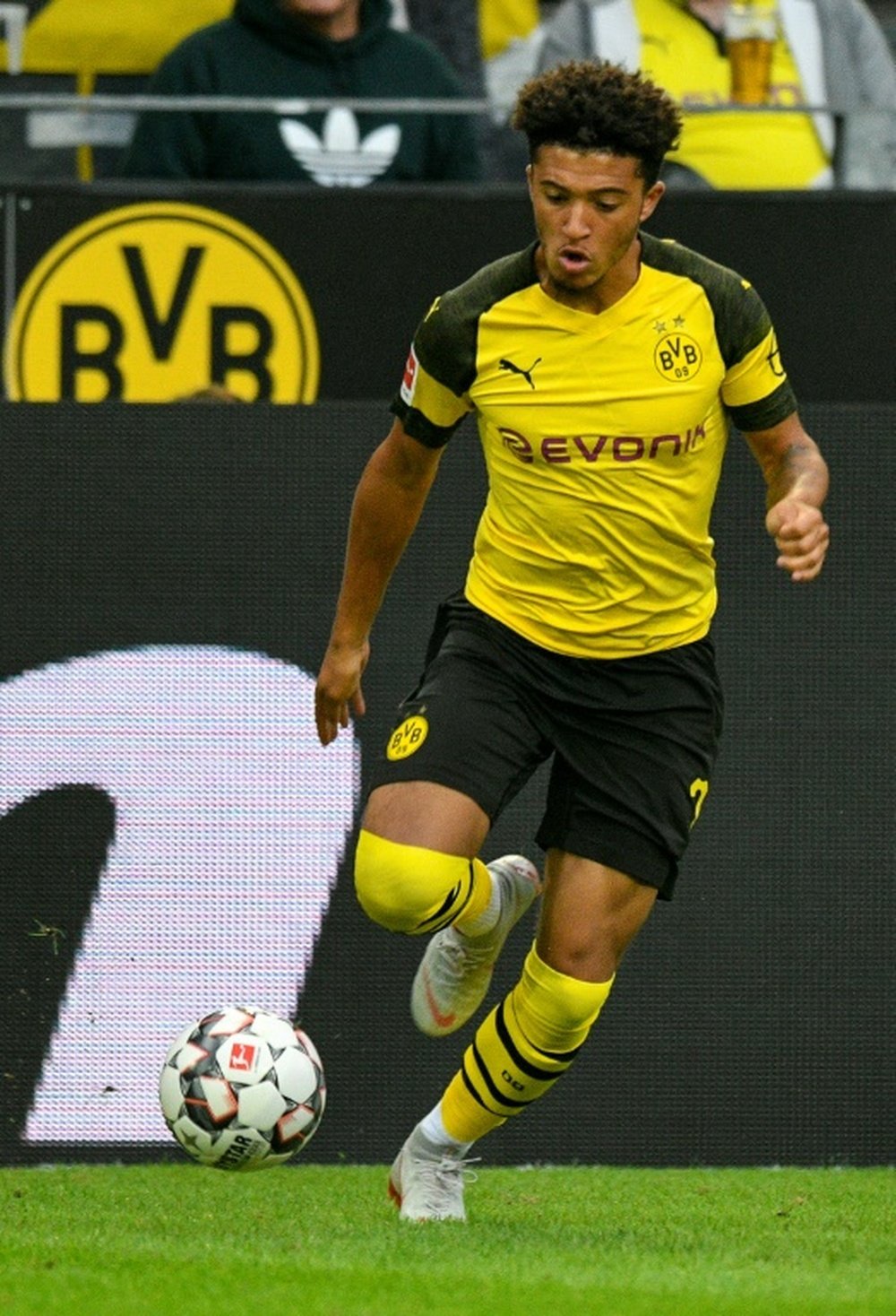 Sancho impressed again on Saturday, scoring for Dortmund. AFP