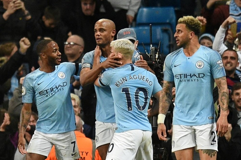 Manchester City are one of other four teams on the verge of claiming the title. AFP