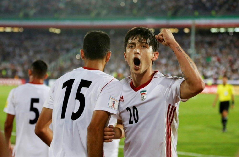 Sardar Azmoun se va al Mundial con seis goles en el zurrón. AFP/Archivo