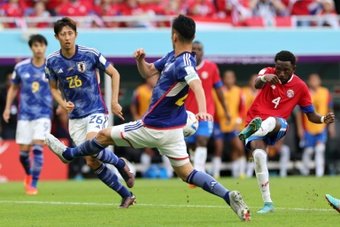 Campbell salue la personnalité du Costa Rica après la victoire sur le Japon. afp