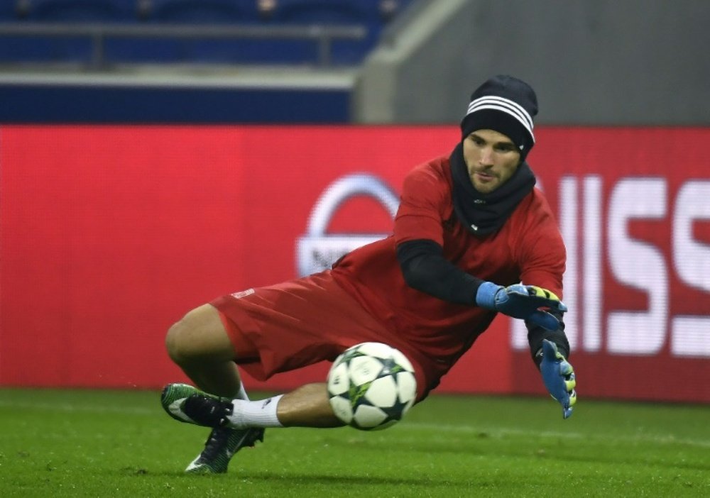 Anthony Lopes takes part in a training session at the Parc Olympique Lyonnais. AFP