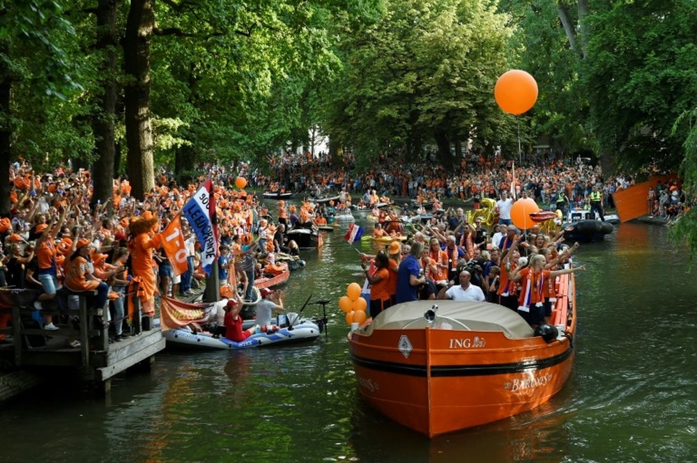 Utrecht turned orange on Monday to celebrate the Netherlands' first women's Euro title. AFP