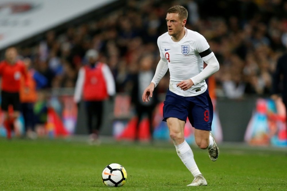 Vardy has decided to step aside from England duty. AFP