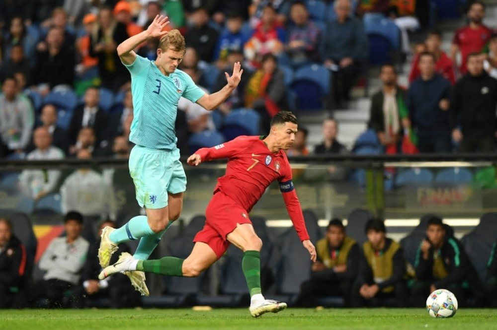 De Ligt a expliqué les raisons de son admiration pour Ronaldo. AFP