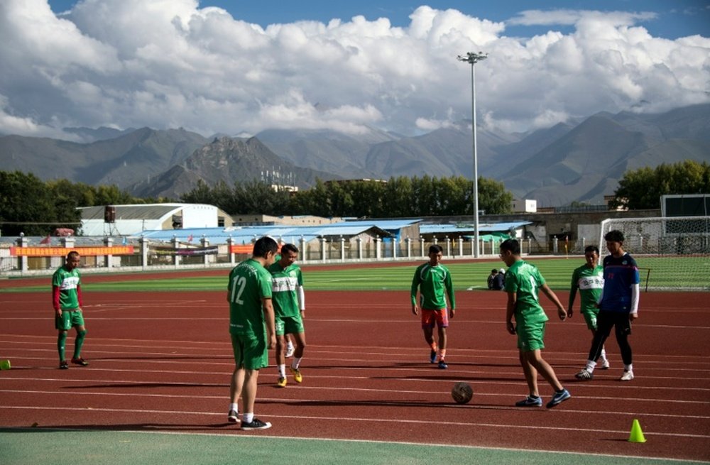 El Lahsa FC es un referente deportivo en la región del Tíbet. AFP