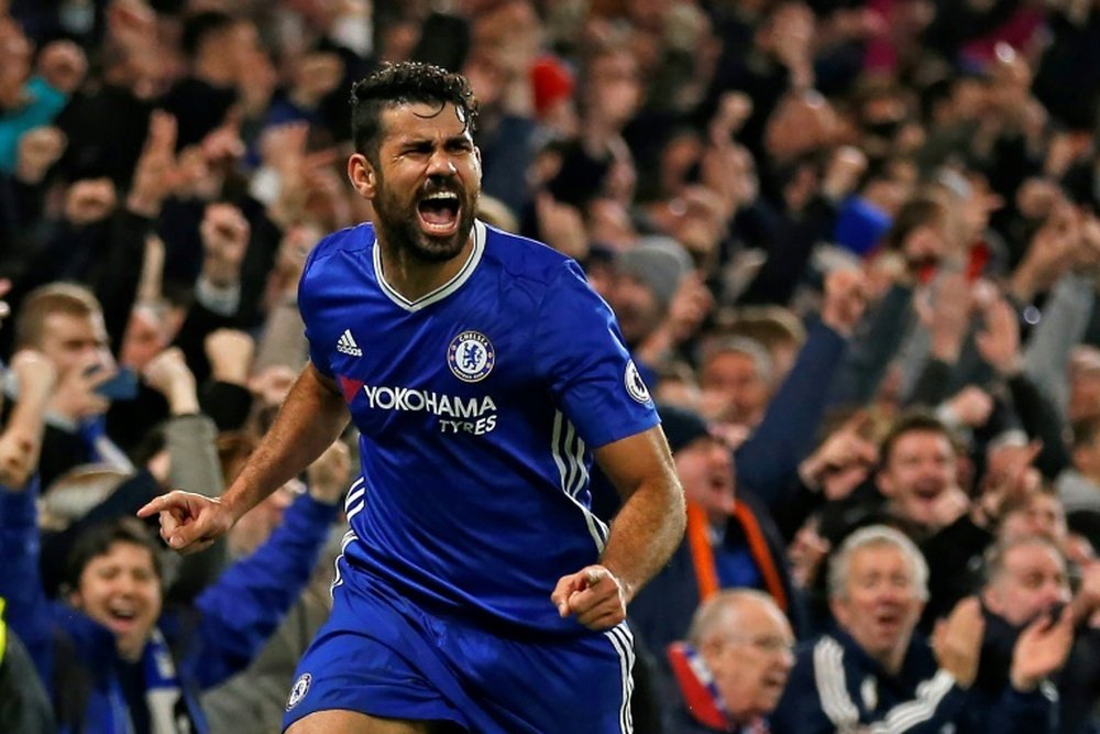 Costa has scored 14 goals in the Premier League this season. AFP
