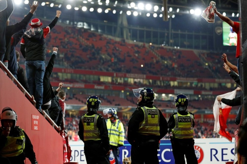 The game at the Emirates Stadium on Thursday night was delayed due to crowd safety issues. AFP