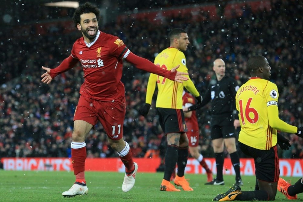 Salah, prêt à scorer de nouveau face à Watford. AFP