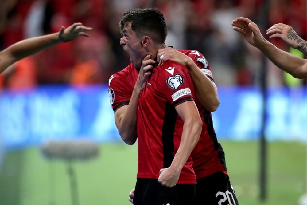Albania moved to the top of Group E. AFP