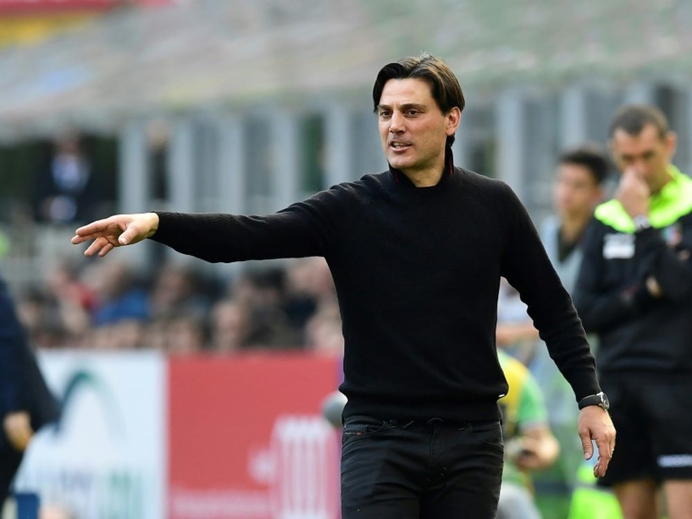 Montella fait le bilan de sa saison à Milan. AFP