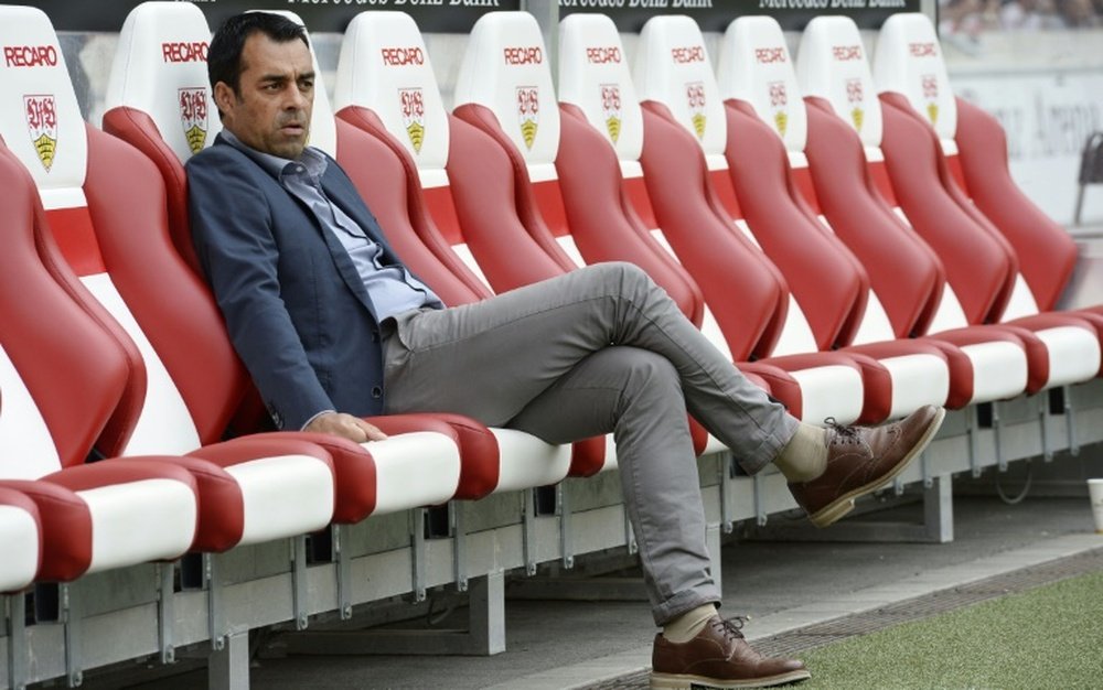 Stuttgarts sports director Robin Dutt waits ahead of the friendly football match between VfB Stuttgart and Manchester City in Stuttgart, southern Germany, on August 1, 2015