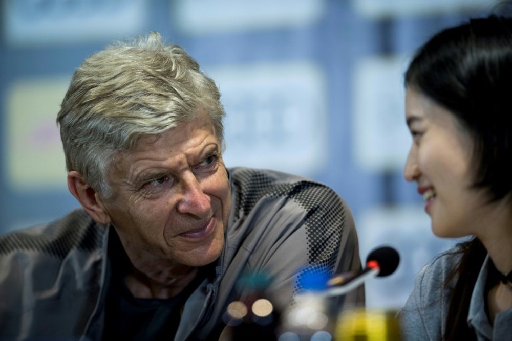 Arsenal's managerArsene Wenger gives a press conference ahead of the International Champions Cup football match between Bayern Munich and Arsenal in Shanghai