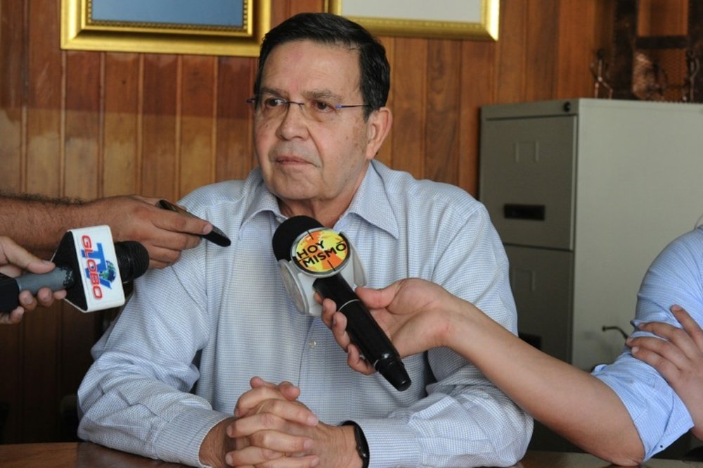 Former Honduran President Rafael Callejas, pictured on December 3, 2015, faces eight charges of racketeering, fraud and money laundering