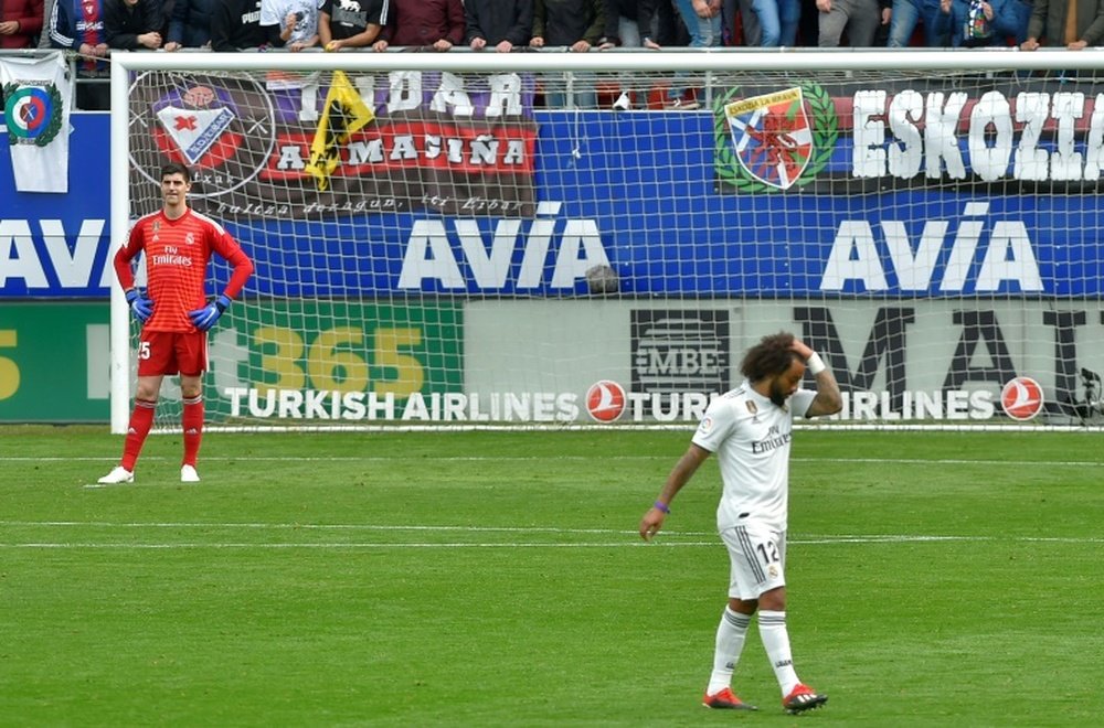 Thibaut Courtois e Marcelo tiveram lesões confirmadas pelo Real Madrid. AFP