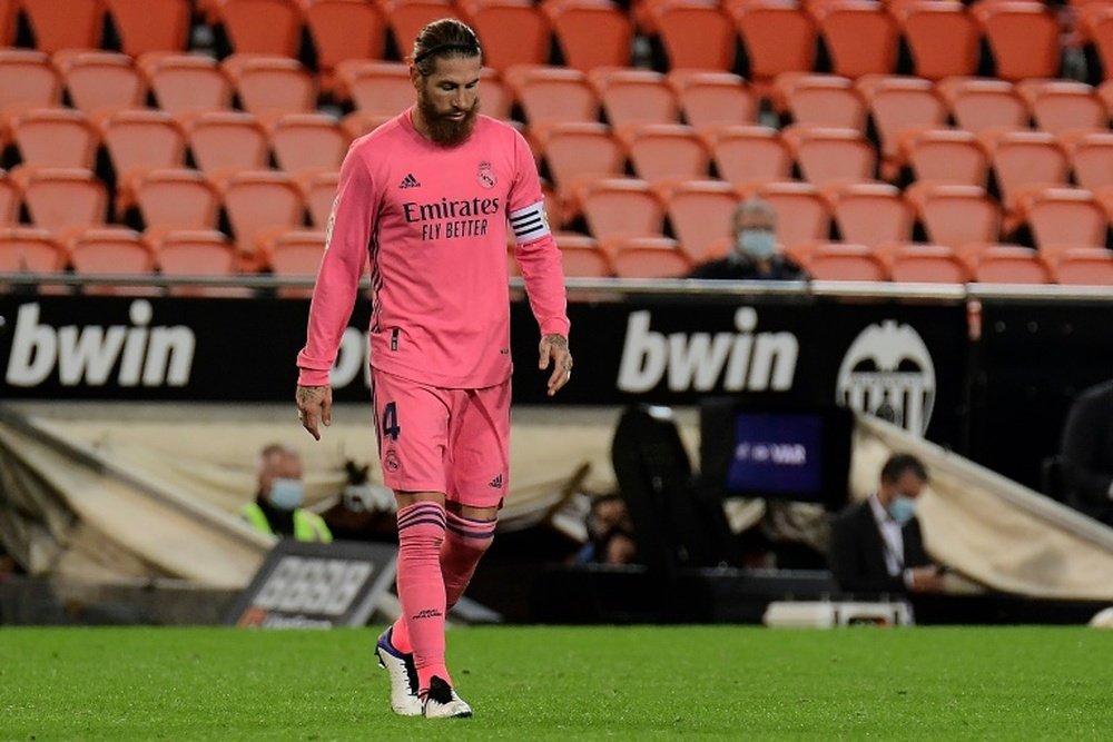 Ramos est resté à Madrid pour d'entraîner seul à Valdedebas. AFP