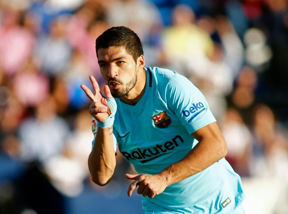 Suarez opened the scoring against Eibar. AFP