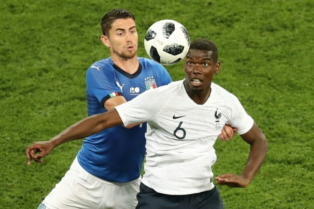 Pogba has received the backing of Laurent Blanc. AFP