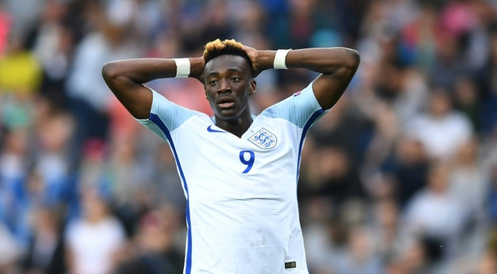 Tammy Abraham scored a vital goal for England Under 21s. AFP