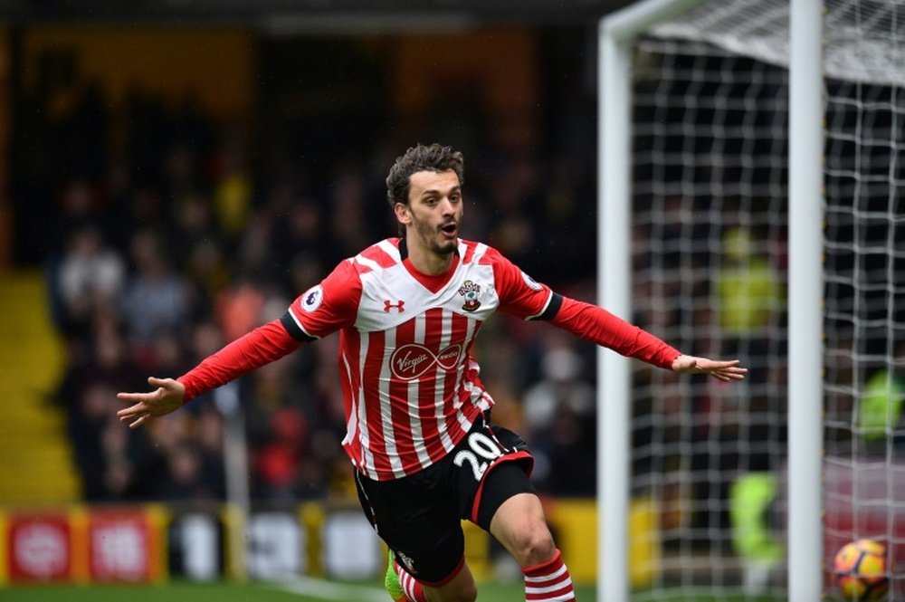 Gabbiadini's late strike salvaged a point for the Saints. AFP