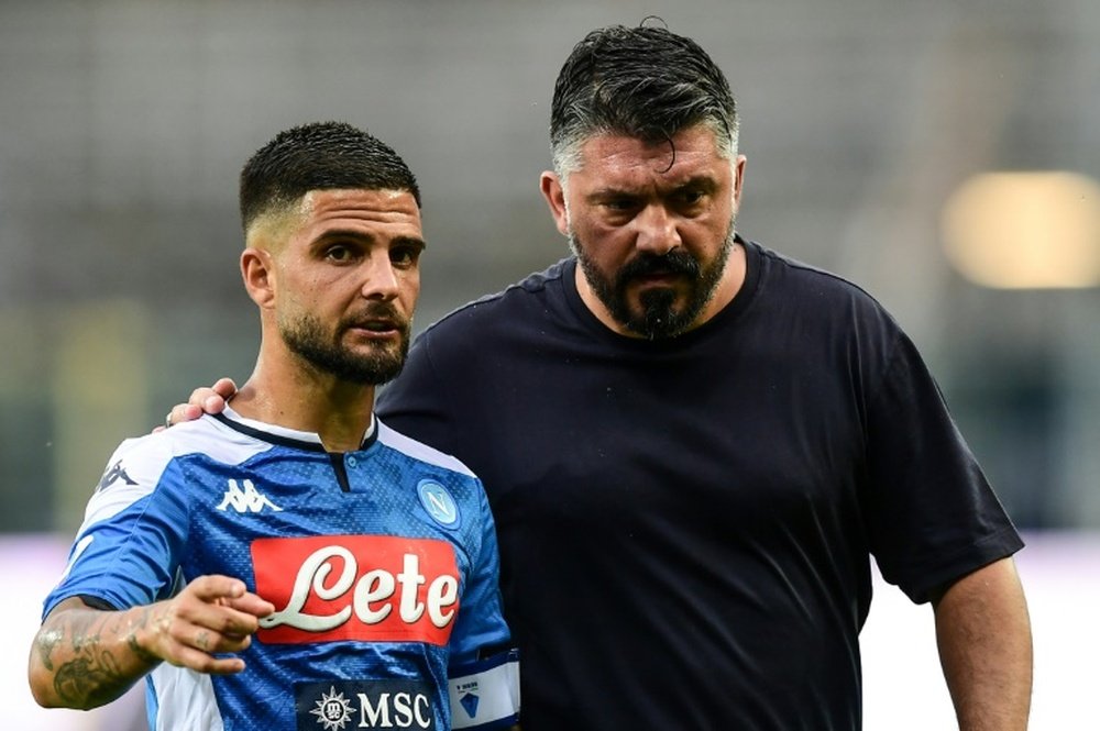 Napoli's Insigne is out injured for a month. AFP