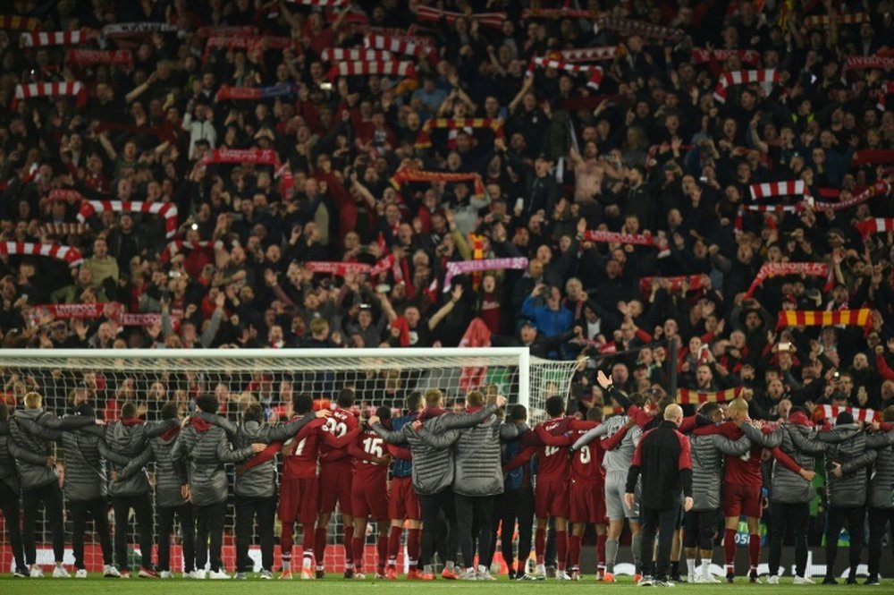 Anfield will increase their stadium capacity. AFP
