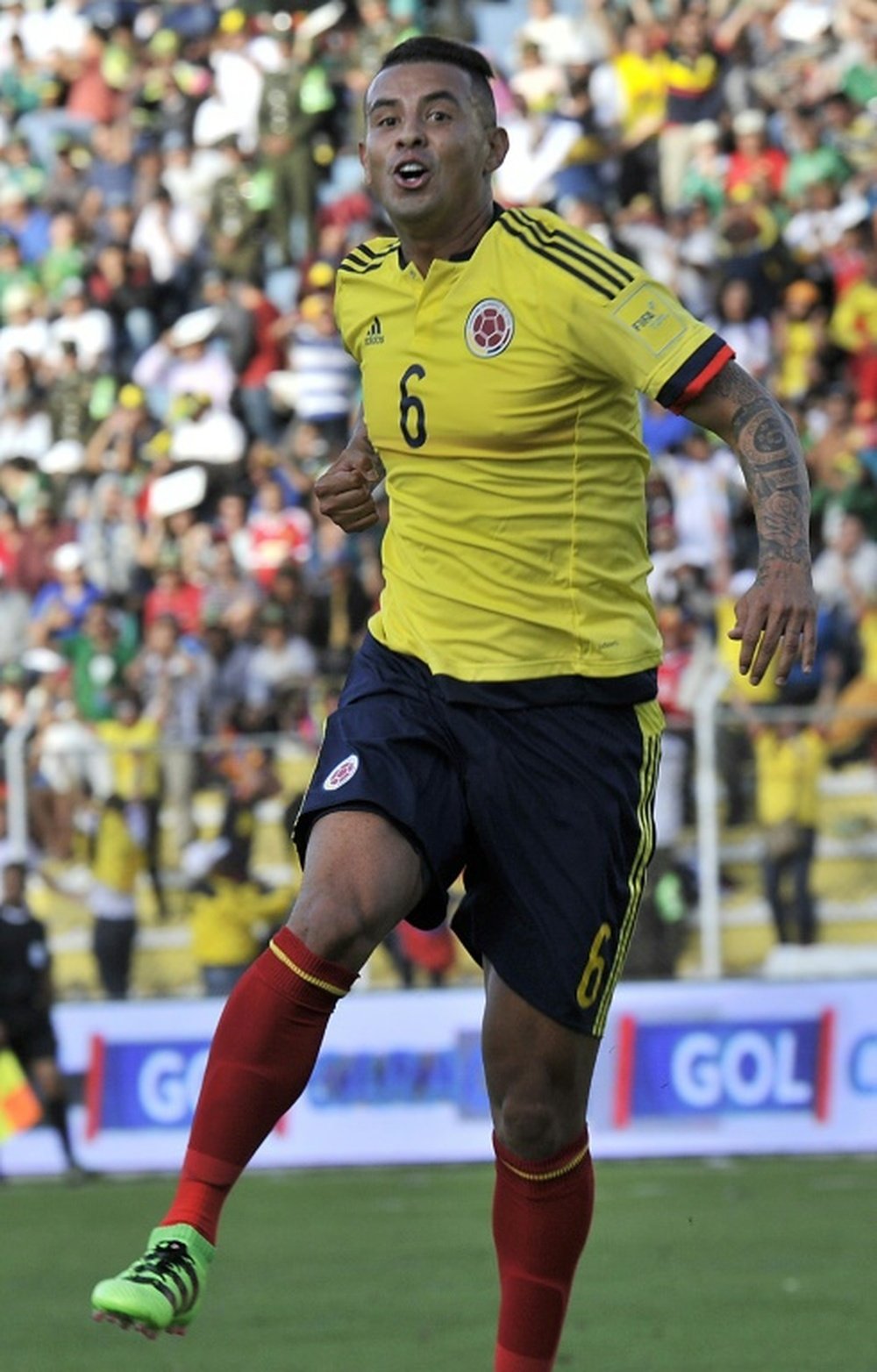 Cardona in action for Colombia. AFP