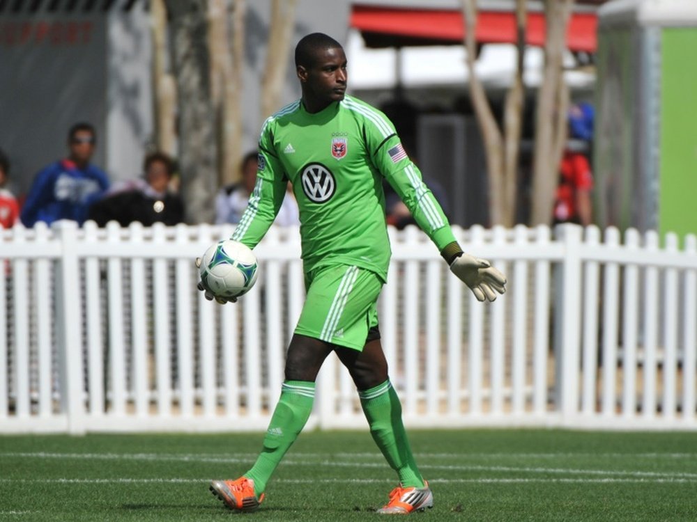 Goalie Bill Hamid of DC United sets for play against the Montreal Impact on February 16, 2013 in Orlando, Florida