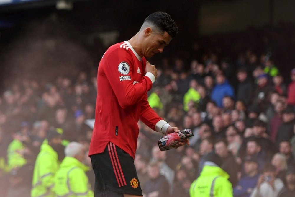 Ronaldo clashed with a young Everton fan. AFP