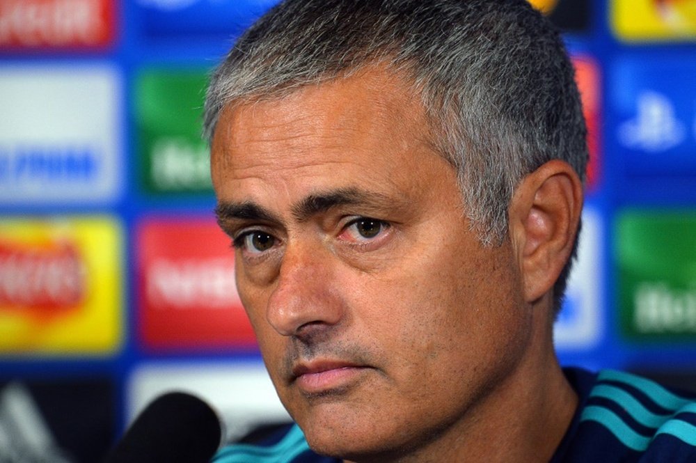 Chelseas Jose Mourinho answers questions during a press conference in Stoke DAbernon, near London, on September 15, 2015