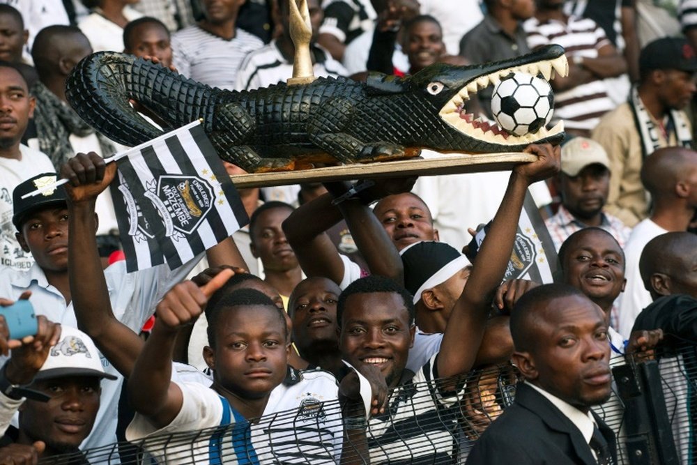 Lubumbashi TP Mazembes fans are pictured in 2015