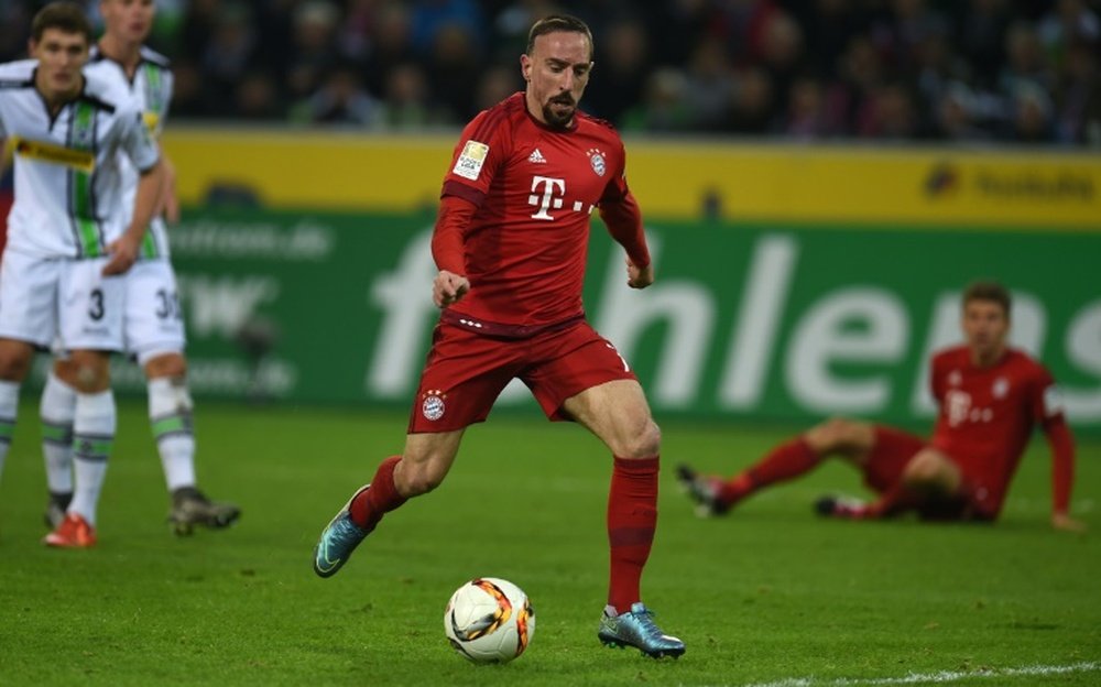 Ribery marcó el primer gol del Bayern, pero falló una oportunidad clarísima. AFP