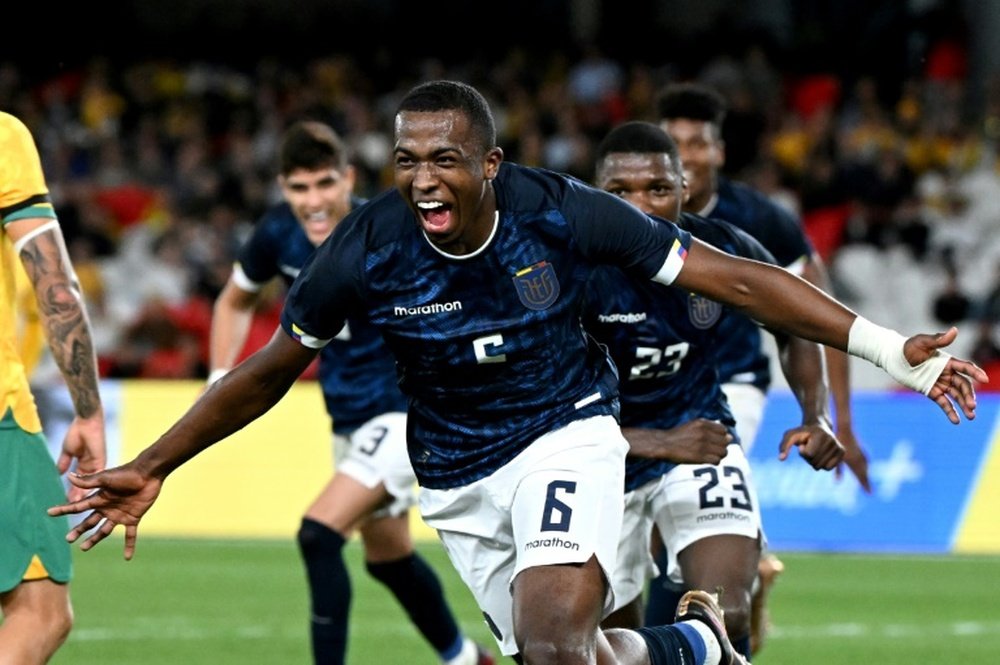 William Pacho marcó un gol en el amistoso ante Australia. AFP