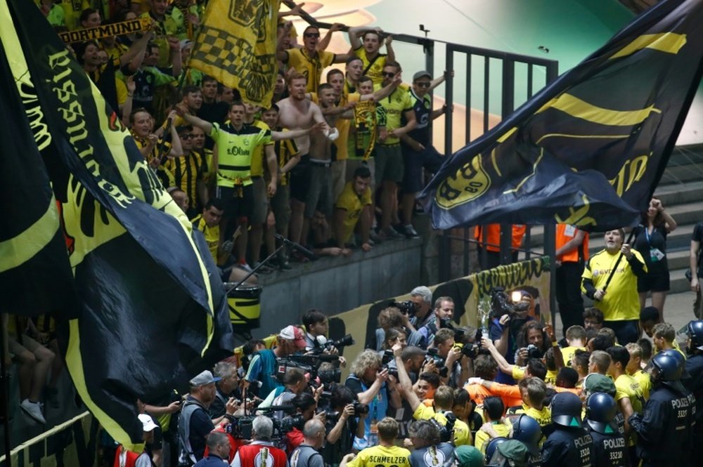 The famous 'Yellow Wall' can be seen at Germany's biggest stadium. AFP