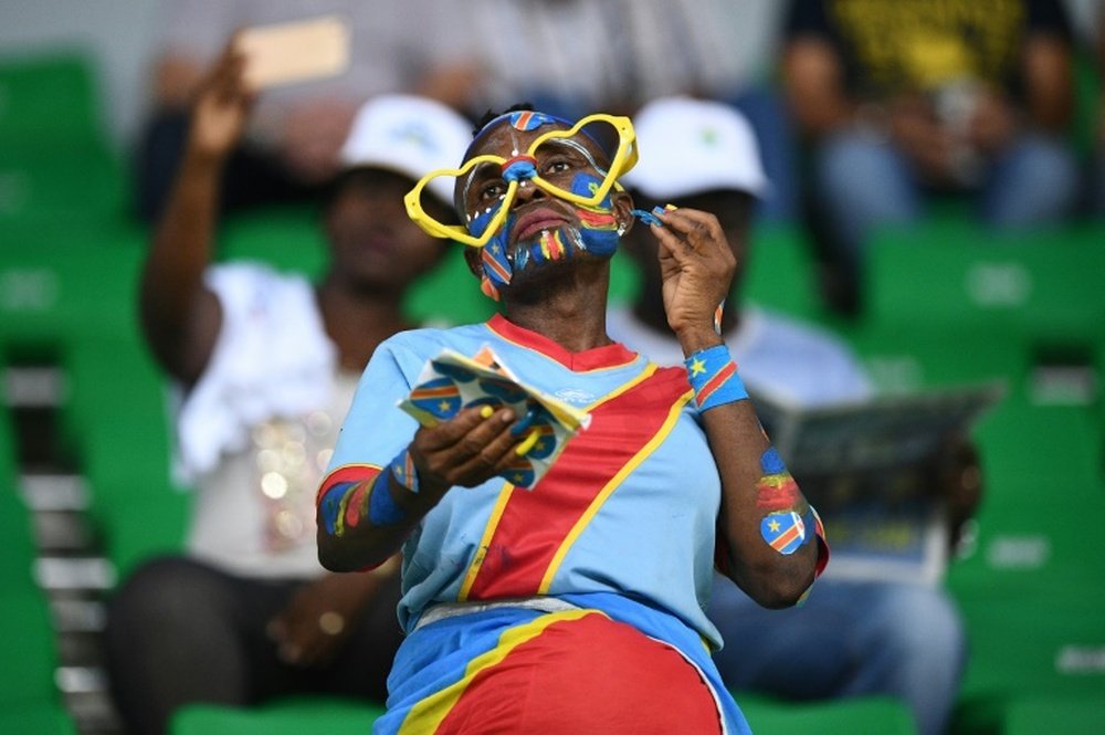 A face-painted DR Congo football fan. AFP