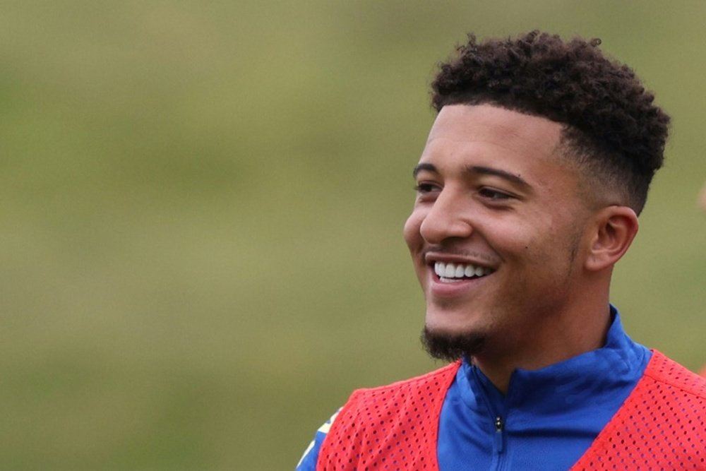 Jadon Sancho is out of action until further notice. AFP