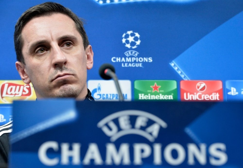 Valencia coach Gary Neville saw his side lose to Lyon in the Champions League in his first game at the helm