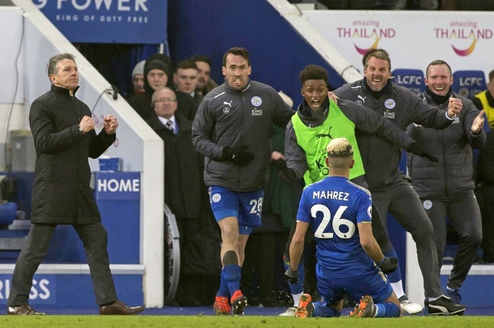 Mahrez equalised with a free-kick in the seventh minute of stoppage time. AFP